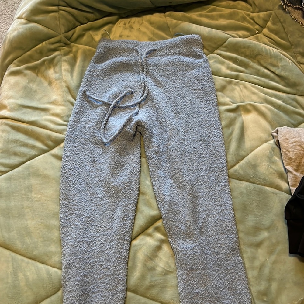 Blue fuzzy pants